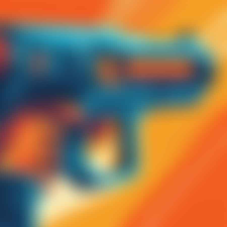 Close-up of a Nerf gun being inspected